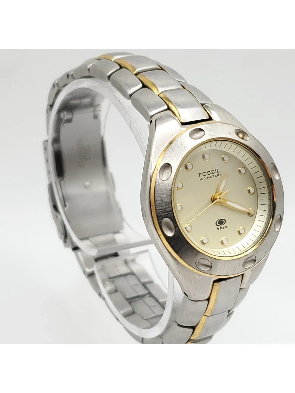 Fossil Blue Watch Women 29mm Two-Tone New Battery